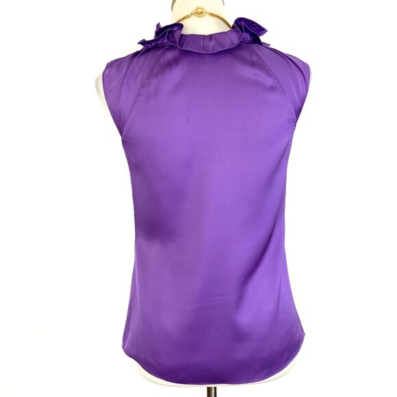 Elie Tahari Silk Emory Ruffle Collar Blouse Size XS - Picture 6 of 16